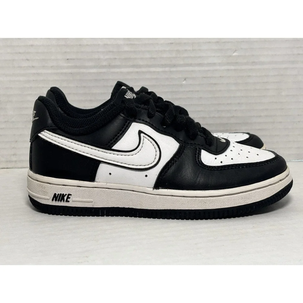 Nike Air Force 1 Black White Panda Basketball Shoes DV1623-001 Toddler Size 11.5